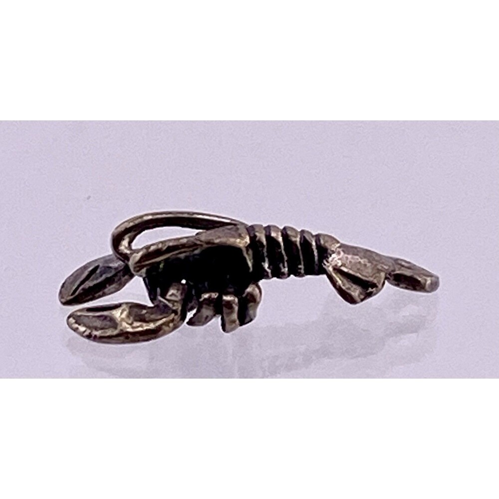 VTG 925 Sterling Silver Lobster Charm Pendant W/ Moveable Claws.